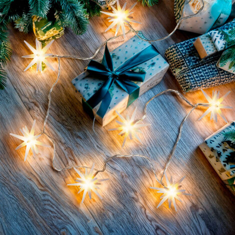 Ghirlanda di Stelle LED a Pile 1.4 m Bianco
