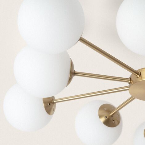 Lampadario Metallo e Vetro Moonlight Brass 10 Lampade Oro