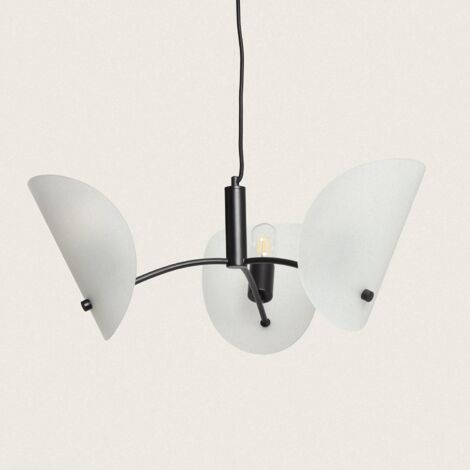 Lampadario Lucrezia A Biliardo Con Paralumi Vetro - 2 Luci E27, Design Italiano Per Soggiorno E Cucina - Foto 6