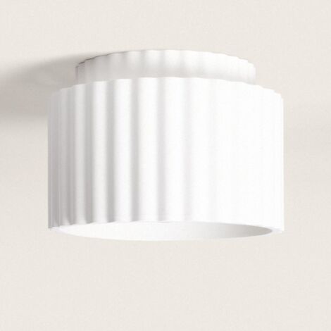 Lampada da Soffitto in Gesso Doppia Colonna  Bianco