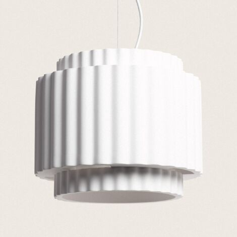 Lampada a Sospensione Gesso Double Colum Bianco