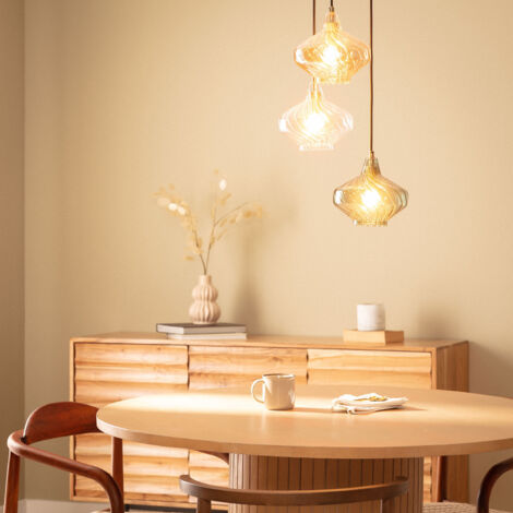 Eglo JADIDA Lampada A Sospensione Multicolore: Stile Industrial, Paralume Beige E Marrone Antico, Attacco E27