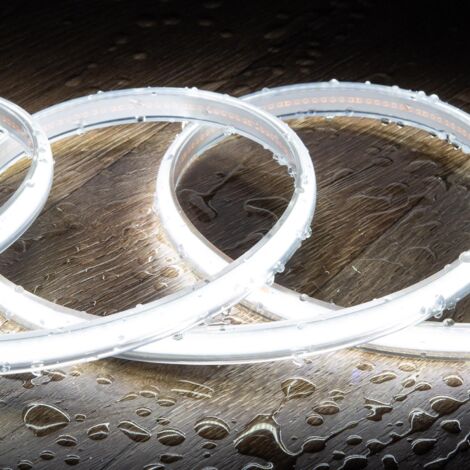 Bobina 50m Striscia LED Regolabile 220V COB 320 LED/m 8W/m 720lm/m Larga 12mm IP65 CRI90 Taglio 50cm 6000K Bianco Freddo