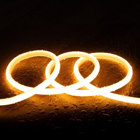 Striscia LED Neon Regolabile 220V Circolare SFLEX14 IP65 su Misura Taglio ogni 100 cm Bianco Caldo 2 m (1/5)