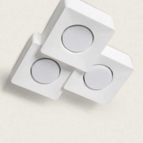 Plafoniera in Gesso 3 Faretti Quman Bianco