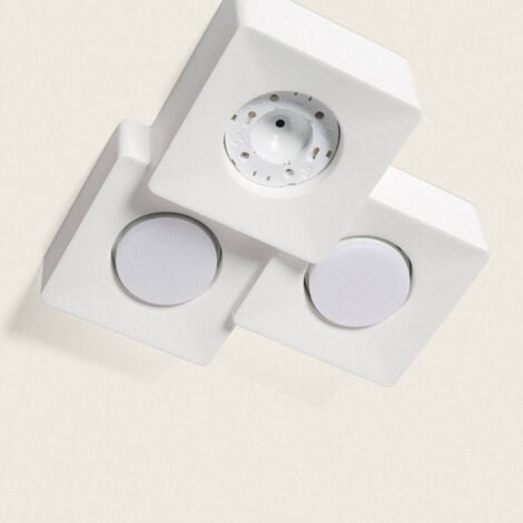 Plafoniera in Gesso 3 Faretti Quman Bianco