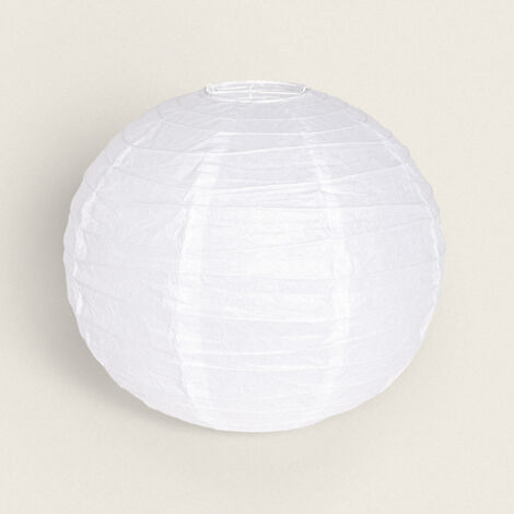 Paralume In Carta Per Lampada A Sospensione - Design Floreale Bianco Elegante E L 1107985