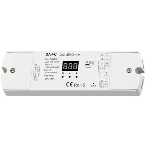 Dimmer DALI 4 canali Corrente Continua 3-45V DC Bianco (1/3)
