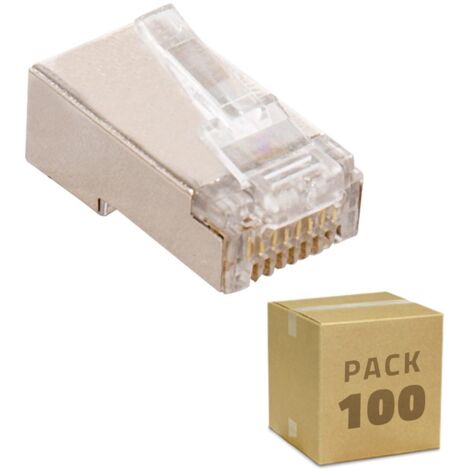 Pack 100 Unità RJ45 FTP Blindato Trasparente (1/5)
