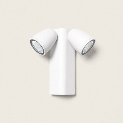 Applique da Parete per Esterni LED 12W Alluminio Abel Due Faretti Bianco