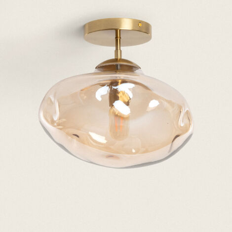 Lampada da Soffitto Metallo e Vetro Halych Ambra