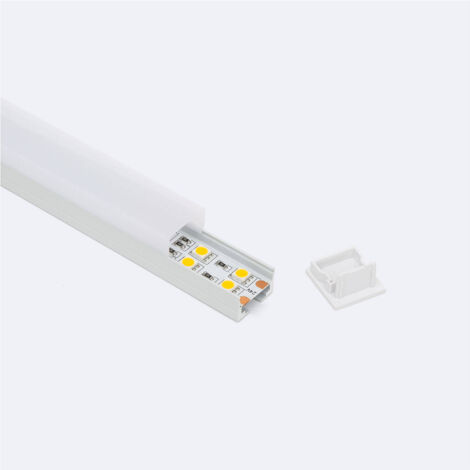 Profilo in Alluminio a sospensione da 2 m per strisce LED fino a 17 mm Bianco traslucido Bianco 2 m