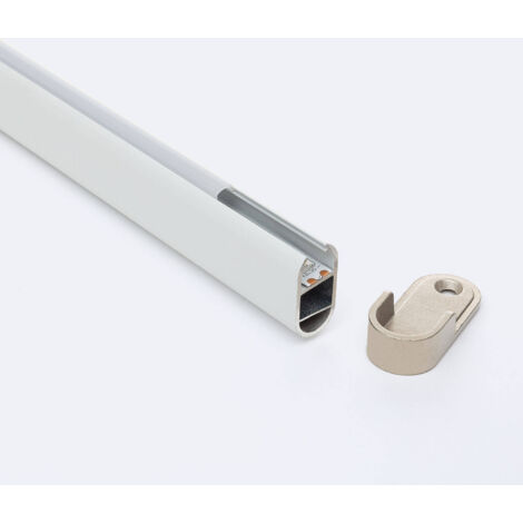 Profilo in alluminio Appendiabiti per armadio per strisce LED fino a 12 mm Bianco traslucido Bianco 2 m