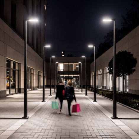 Lampione LED 40W Harlem Chip OSRAM Nero 4000K Bianco Naturale
