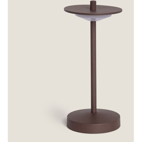Lampada da Tavolo LED Portatile per Esterni Metallo con Batteria USB Ricaricabile Estepona Marrone