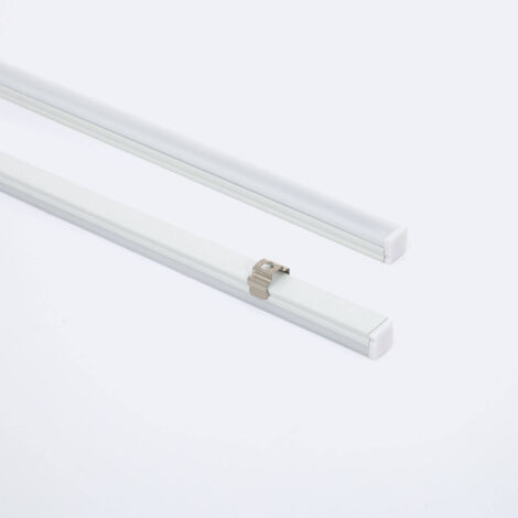 Profilo in Alluminio da Superficie 2m per Striscia LED fino a 6 mm Bianco traslucido Bianco 2 m