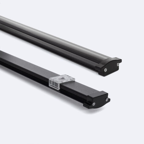 Profilo Alluminio Impermeabile IP65 Incasso 2m per Striscia LED fino a 8mm Nero 2 m Nero traslucido