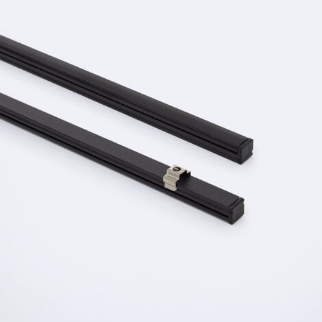 Profilo Alluminio Superficie 2m per Striscia LED fino a 6mm Nero 2 m Nero traslucido
