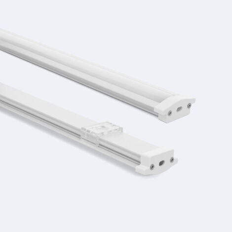 Profilo in Alluminio Stagno IP65 da Incasso 2m per Striscia LED fino a 8 mm Bianco traslucido Bianco 2 m