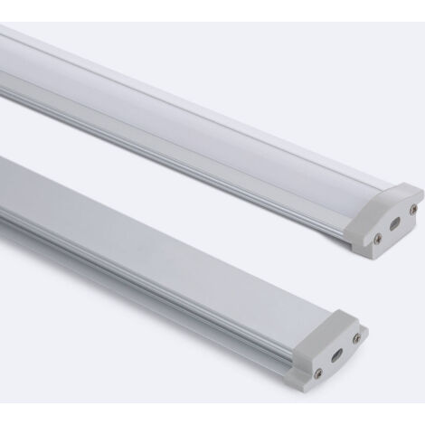 Profilo in Alluminio Stagno IP65 da Incasso 2m per Striscia LED fino a 8 mm Bianco traslucido Alluminio 2 m