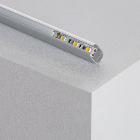 Profilo in alluminio Appendiabiti per armadio per strisce LED fino a 12 mm Bianco traslucido Alluminio 2 m