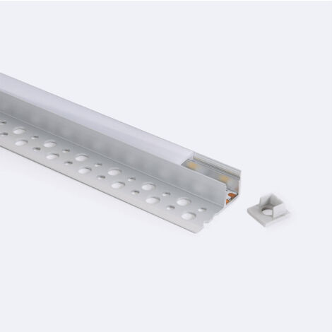 Profilo in Alluminio Integrazione Cartongesso per Striscia LED fino a 8 mm Bianco traslucido Alluminio 2 m