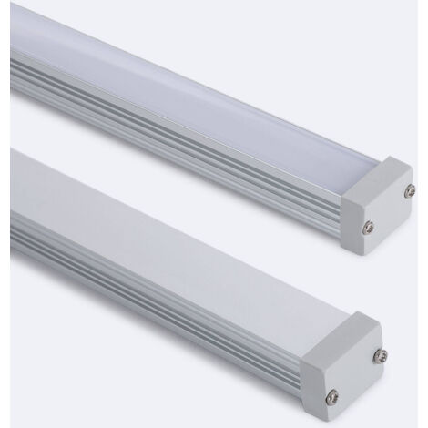 Profilo in Alluminio Stagno IP65 da Superficie 2m per Striscia LED fino a 10 mm Bianco traslucido Alluminio 2 m (1/5)