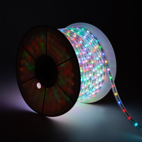 Bobina 50m Tubo Flessibile LED Circolare 220V RGB 36 LED/m IP65 Taglio 100cm RGB (1/4)