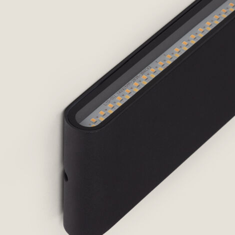 Applique da Parete per Esterni LED 12W Alluminio Rettangolare Illuminazione Doppia luce Luming 2700K - 3000K - 4000K Nero Selezionabile (Caldo-Naturale)