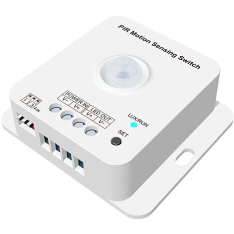 Sensore di movimento PIR crepuscolare 80º per striscia LED 12-24-48V SKYDANCE E1-RS Bianco
