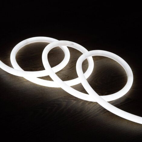 Striscia LED Neon Regolabile 220V Bianco Freddo Circolare 360 9W/m IP67 Taglio 100cm 4 m