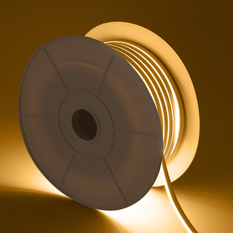 Bobina 50m Striscia LED Neon 24V 9.5W/m NFLEX6 IP65 Taglio 5cm Bianco Caldo