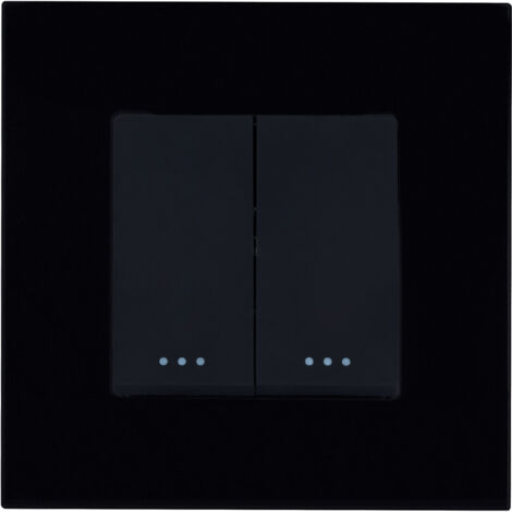 Interruttore Doppio con Cornice PC Modern Nero (1/5)