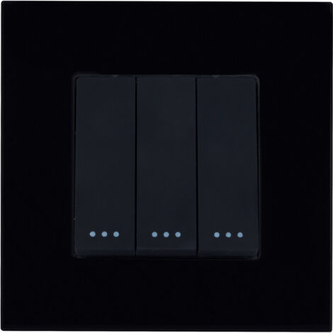 Interruttore Triplo con Cornice PC Modern Nero
