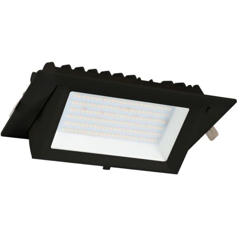 LEDKIA LIGHTING - Plafoniera LED 24W per Soggiorno | Rettangolare CCT 580x200 mm | Luce Selezionabile Caldo-Naturale-Freddo | No Flicker | Facile Installazione, Nero, Policarbonato
