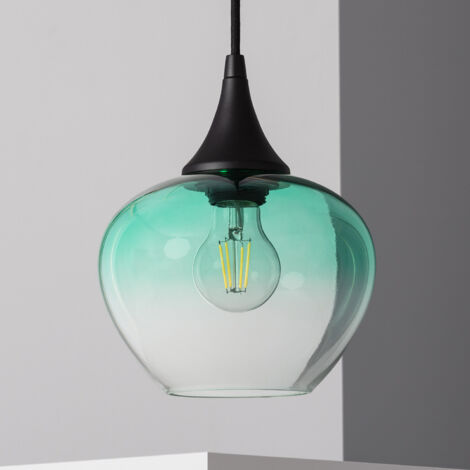 Lampada A Sospensione LEDKIA LIGHTING In Vetro Verde Mela – Cavo Regolabile – Attacco E27
