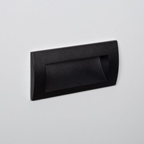 Segnapasso per Esterni LED 4W Incasso a Parete Rettangolare Edulis 2700K Nero Bianco Caldo (1/5)