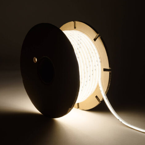 Bobina LED Regolabile 220V COB Senza Raddrizzatore Supernarrow Larghezza 6.5mm 480 LED/m IP65 Taglio ogni 10cm Bianco Naturale 4000K (1/5)