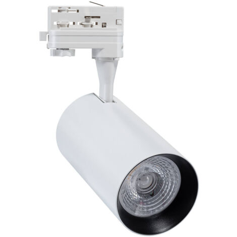 Faretto LED Vulcan 30W Bianco per Binario Trifase Bianco Naturale 4000K -  4500K 24°