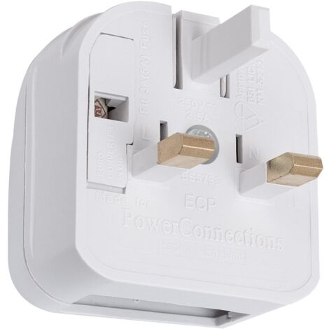 Adattatore Piatto Presa Tipo C a Presa Tipo G (UK) Bianco