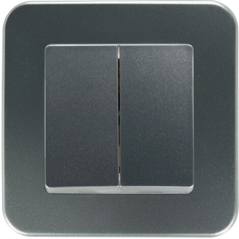 Placchetta Per Interruttore In Metallo A 4 Posti Argento Opaco Cassetta 504 Compatibile Con Living International Light Supporto Cover 53994767