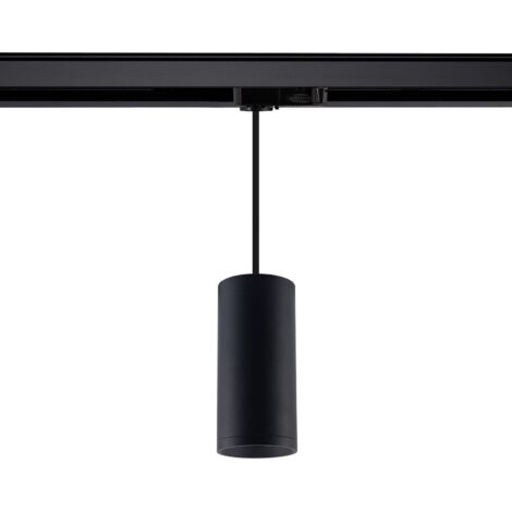 Lampada a Sospensione Quarzo per Binario Trifase per Lampadina GU10 Nero