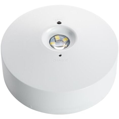 Luce Emergenza LED Superficie 120lm Permanente/Non Permanente Circolare  BiancoNi-CdNi-Cd