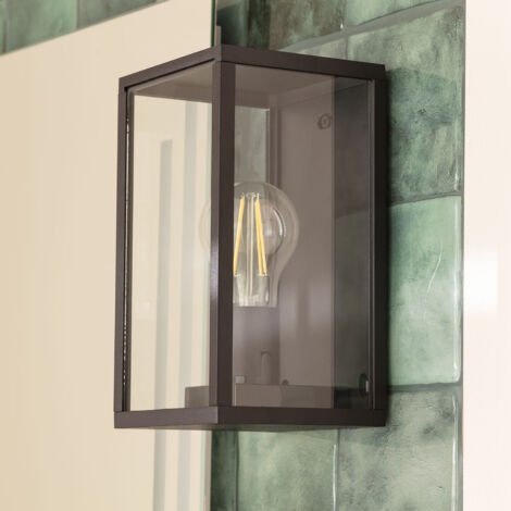 Applique da Parete per Esterni in Alluminio e Vetro Atrium Nero