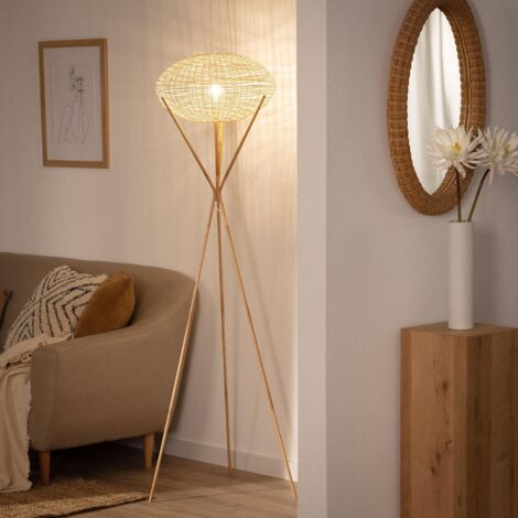 Lampada da Terra in Rattan Ronax Naturale