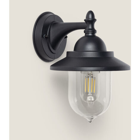 Lampada da Parete per Esterni Metallo Klasik Nero