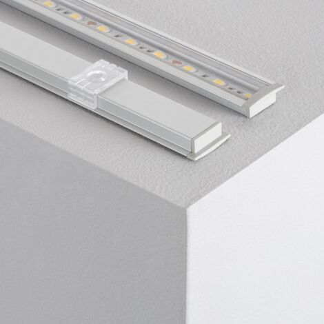 Profilo in Alluminio per Mensola con Coperchio Continuo per Strisce LED  fino a 12mm - Ledkia