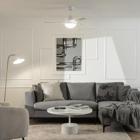 Ventilatore da Soffitto Silenzioso Aran Bianco 107cm Motore DC Bianco