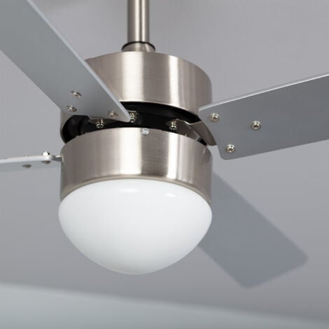 Ventilatore da Soffitto Silenzioso Cygnus Nickel 107cm Motore DC Argento