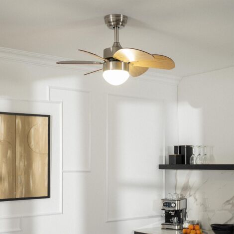 Ventilatore da Soffitto Silenzioso Orion Legno 81cm Motore DC Argento